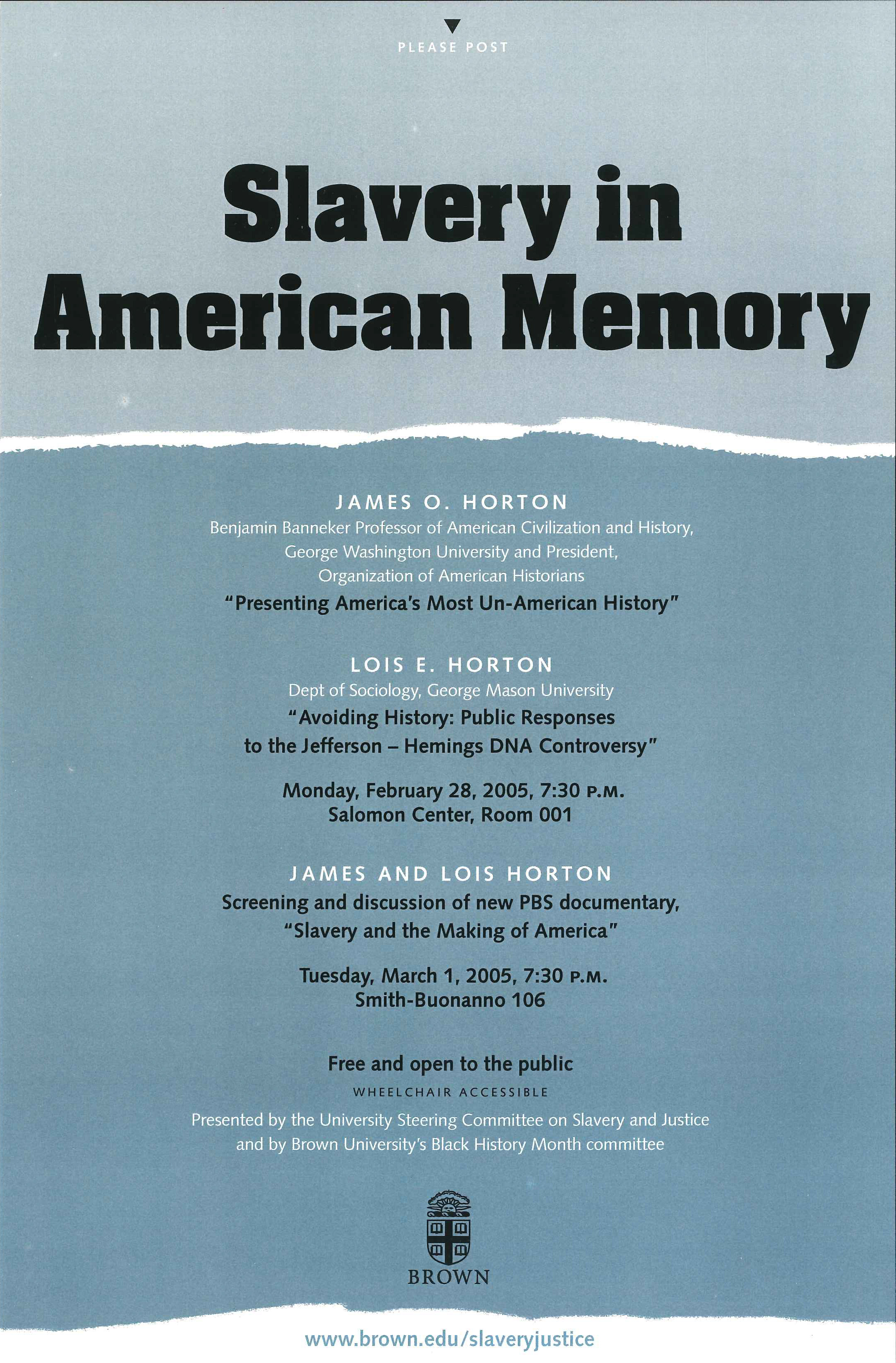 Poster for Slavery in American Memory