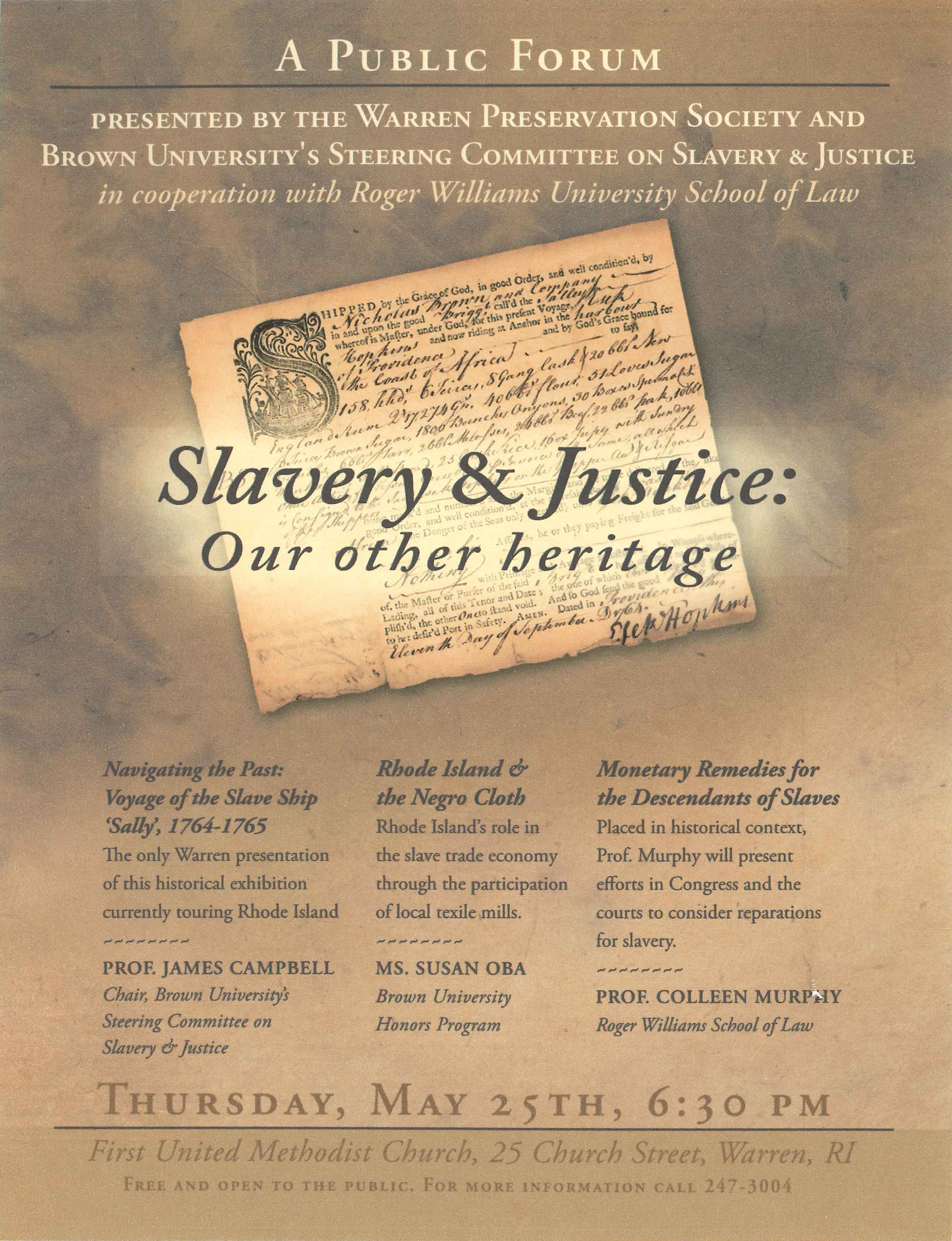 Poster for Slavery & Justice: Our other heritage